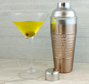 3 piece Cocktail Shaker - Hammered Copper / Stainless Steel - 28 ounce