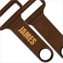 "ADD YOUR NAME" HAMMERHEAD™ Bottle Opener - Brown Leather