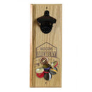 ADD YOUR NAME Brewery Wood Wall Bottle Opener w/ Magnetic Cap Catcher