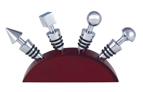 Chrome Wine Stopper Set