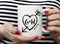 CUSTOMIZABLE 15 ounce Coffee Mug - INITIALS - Heart & Arrow