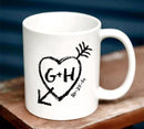 CUSTOMIZABLE 15 ounce Coffee Mug - INITIALS - Heart & Arrow