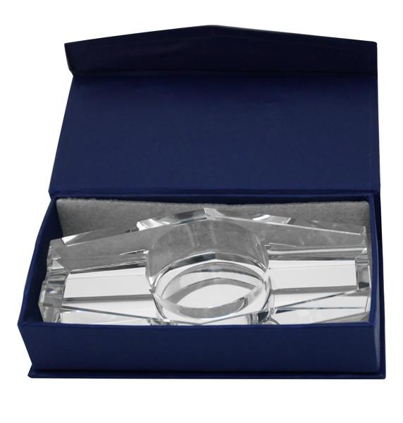 Crystal Hexagon Cigar Ashtray in Gift Box