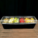 Condiment Holder with (4) 1-Quart Inserts and 2-Quart Fruit Trays - Black