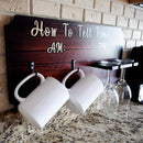 Wall Hang Sign Rack Holder Mug Glass AM PM