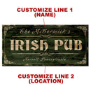 CUSTOMIZABLE Large Vintage Wooden Bar Sign - IRISH PUB - 11 3/4" x 23 3/4"