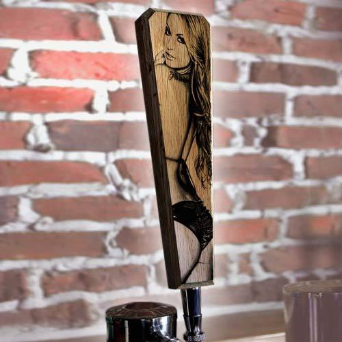 Oak Wood Beer Tap Handles - Flared Shape - I'd Tap That