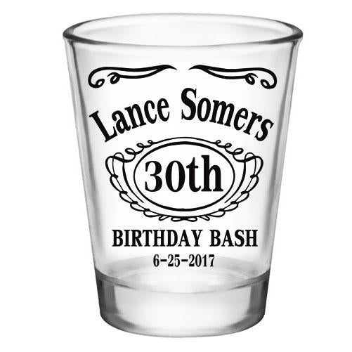 CUSTOMIZABLE Clear Shot Glass - Birthday Bash - 1.75oz