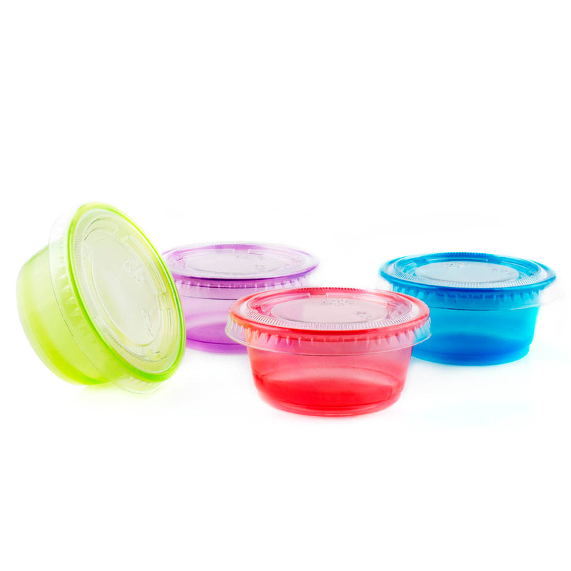 Jello Shot Cups w/Lids - 2oz - Multi Color - 50 pack