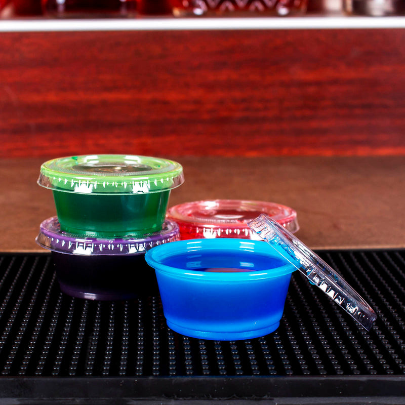 Jello Shot Cups w/Lids - 2oz - Multi Color - 50 pack