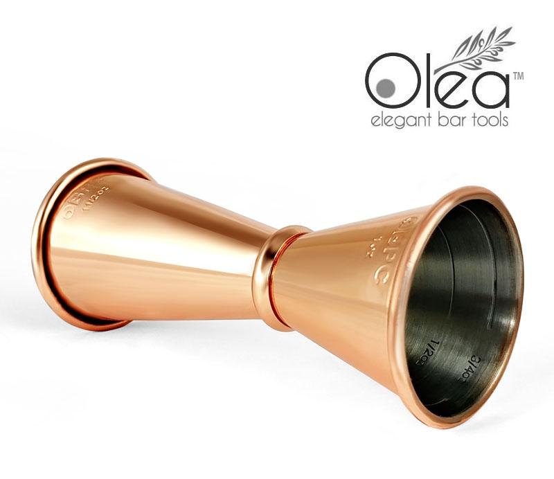 Olea™ Copper Plated Japanese Tall Jigger - (1 1/2oz X 1oz)