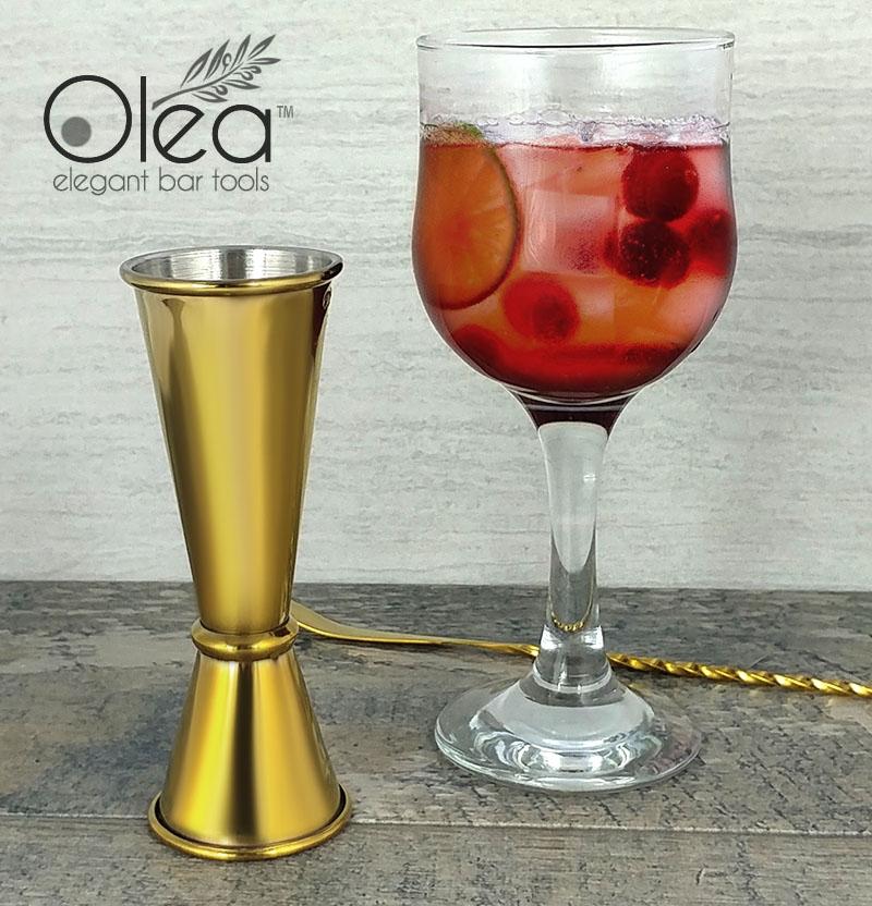 Olea™ Japanese Tall Jigger - Gold Plated - 1oz X 2oz