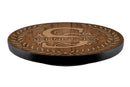 ADD YOUR NAME Lazy Susan - DARK WOOD with Leaves - 3 Different Sizes - Table Top