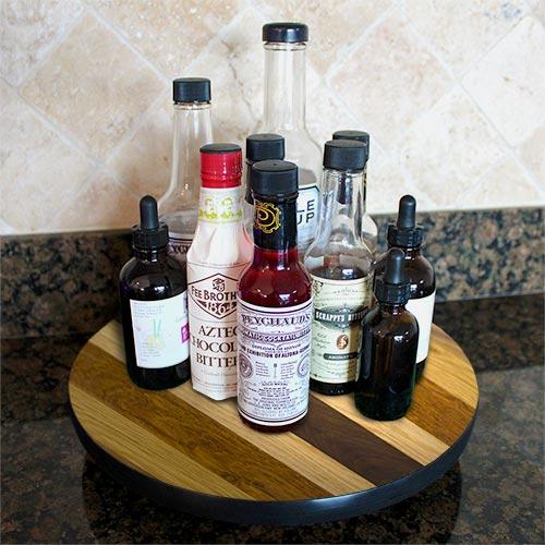 WOOD END GRAIN Lazy Susan - 3 Different Sizes - For Kitchen Table Top