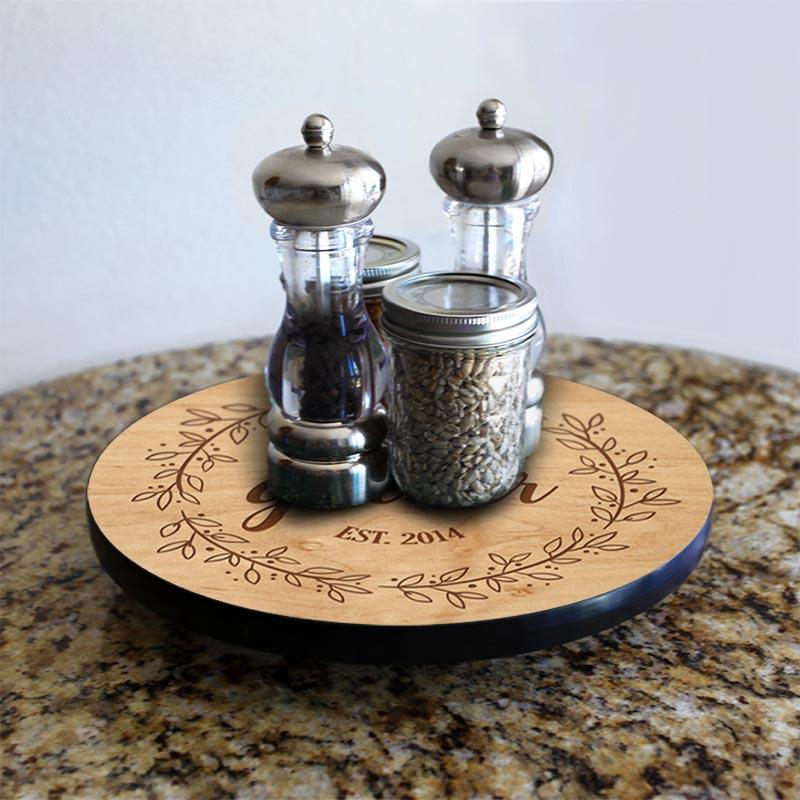 ADD YOUR NAME GATHER Lazy Susan - 3 Different Sizes - Table Top