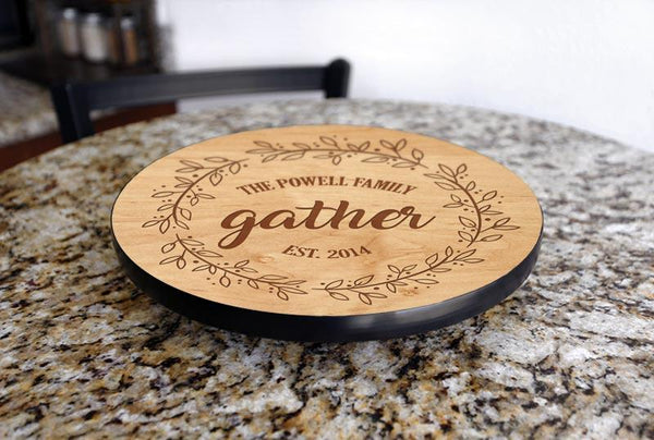 ADD YOUR NAME GATHER Lazy Susan - 3 Different Sizes - Table Top