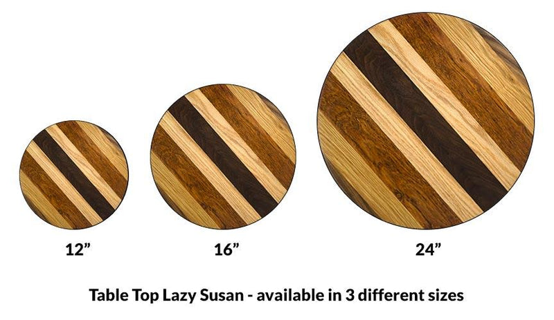 WOOD END GRAIN Lazy Susan - 3 Different Sizes - For Kitchen Table Top