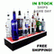 BarConic® LED Liquor Bottle Display Shelf - Outside Corner - 2 Steps - Black