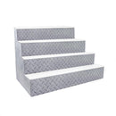 BarConic® LED Liquor Bottle Display Shelf - 4 Steps - Diamond Plate Print - Several Lengths