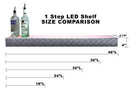 BarConic® LED Liquor Bottle Display Shelf - Diamond Plate Print 1 Step - Several Lengths