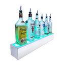 BarConic® LED Liquor Bottle Display Shelf - Polished Mirrored Metal 1 Step - Several Lengths