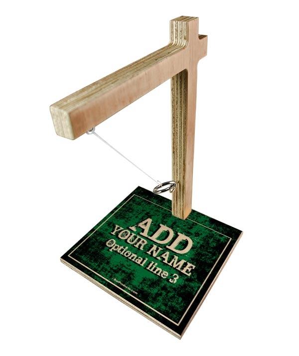  ADD YOUR NAME Tabletop Ring Toss Game - Green Grunge