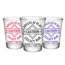 Customizable 1.75 oz. Clear Shot Glass- Adults At Play- Caution- AYN