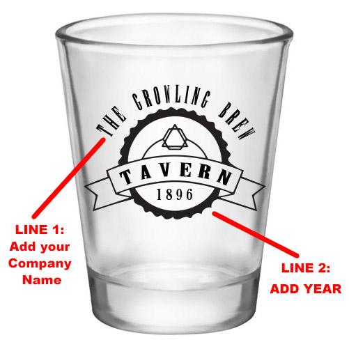 Customizable Clear Shot Glass- TAVERN - 1.75 oz.