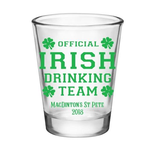 CUSTOMIZABLE - 1.75oz Clear Shot Glass - Irish Drinking Team