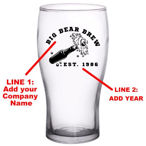 CUSTOMIZABLE - 20oz Imperial Pub Glass- BAR3