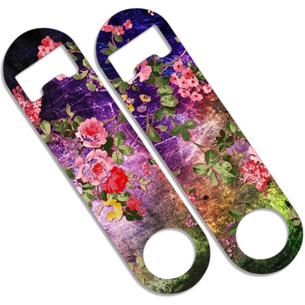 CUSTOMIZABLE Skinny Mini Bottle Opener - Grunge Flowers