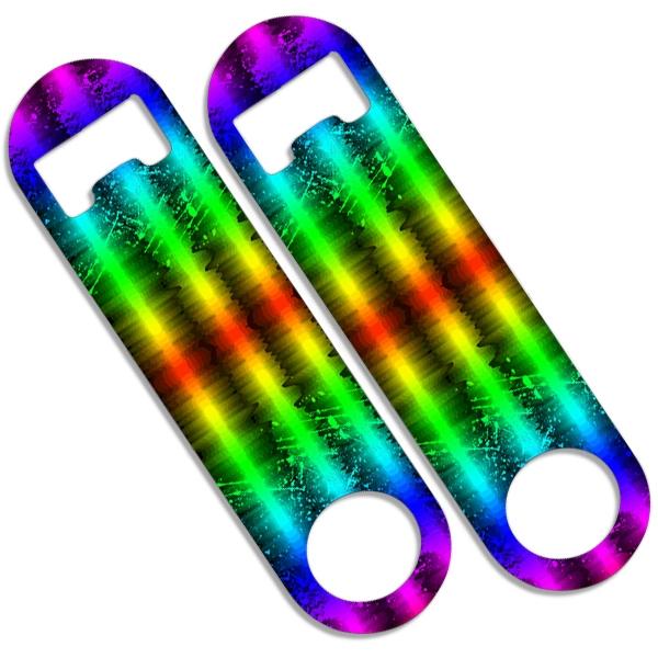 CUSTOMIZABLE Skinny Mini Bottle Opener - Grunge Rainbow