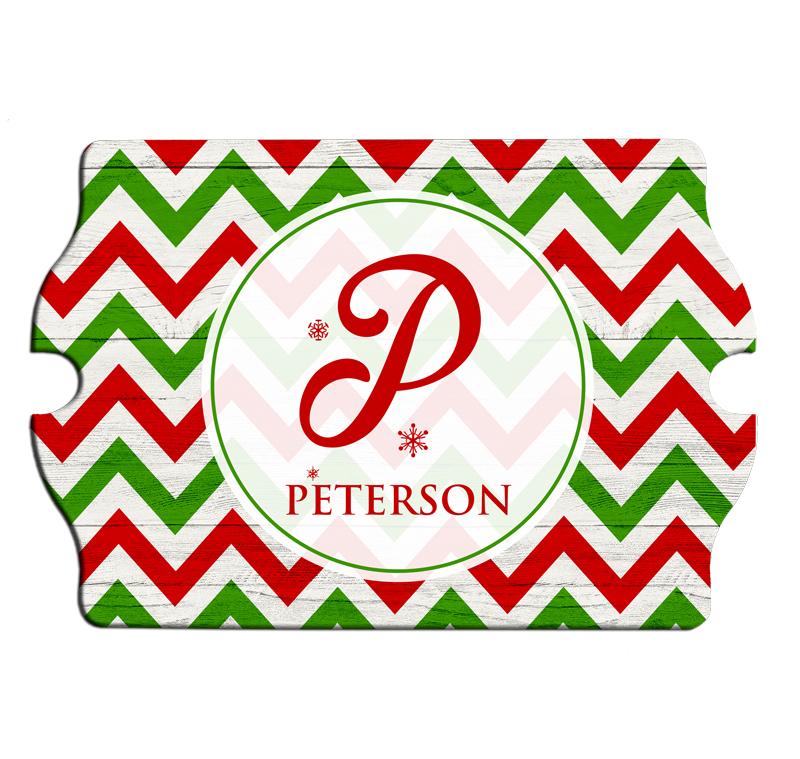 Custom Tavern Shaped Wood Bar Sign - Holiday Monogram