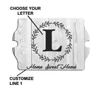 Custom Tavern Shaped Wood Bar Sign - Whitewash Monogram