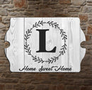 Custom Tavern Shaped Wood Bar Sign - Whitewash Monogram