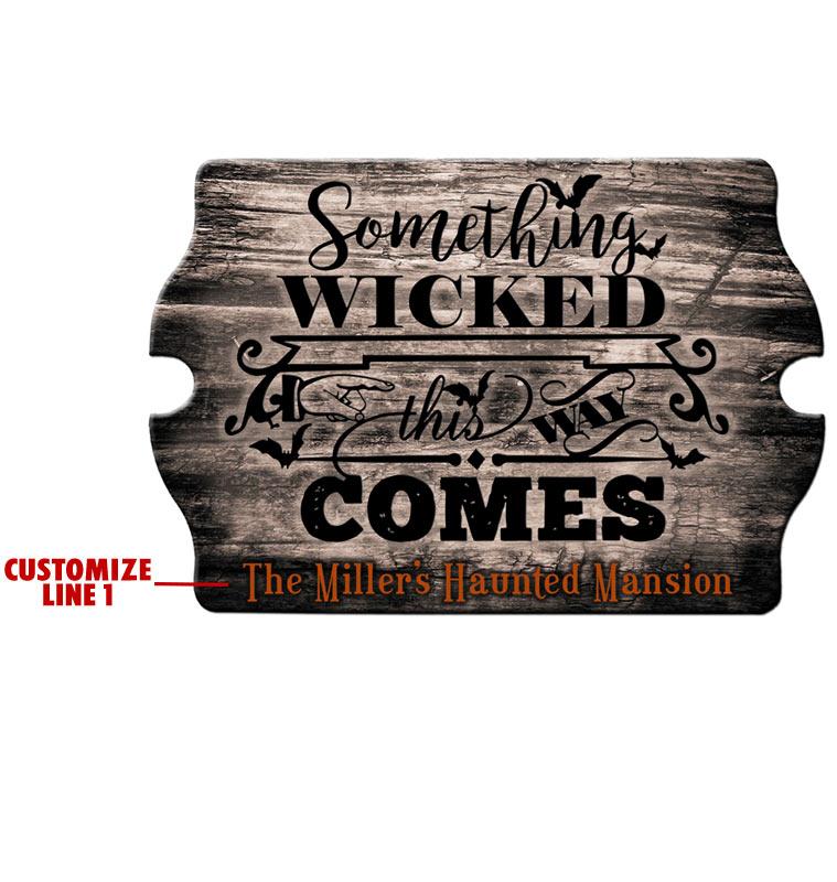 Custom Tavern Shaped Wood Bar Sign - Something Wicked