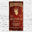 CUSTOMIZABLE Large Vintage Wooden Holiday Bar Sign - Reindeer Aviation - 11 3/4" x 23 3/4"