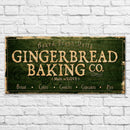 Large Vintage Wooden Holiday Bar Sign - Gingerbread Bakery - 11 3/4" x 23 3/4"