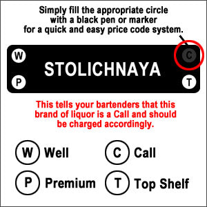 Labels for Liquor Bottle Placement