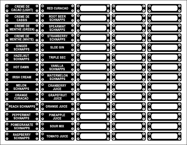 Labels for Liquor Bottle Placement