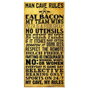 Man Cave Rules – Large (11" x 23") Kolorcoat™ Wood Bar Sign