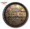 Custom Barrel Top “Man Cave, Scotch, Cigars, Solitude” Wall Clock