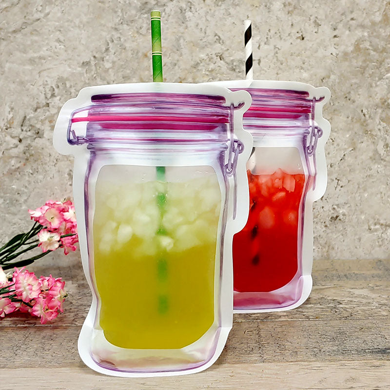 Mason Jar Zipper Cocktail Pouch - 17 ounce