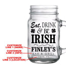 CUSTOMIZABLE - 16oz Mason Jar with Handle - Irish