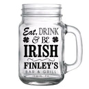 CUSTOMIZABLE - 16oz Mason Jar with Handle - Irish