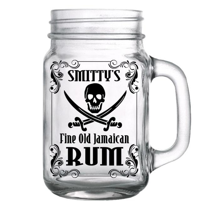 CUSTOMIZABLE - 16oz Mason Jar with Handle - Rum