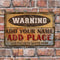 Vintage Metal Bar Sign - 12" x 18" - Warning - CUSTOMIZABLE