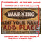 Vintage Metal Bar Sign - 12" x 18" - Warning - CUSTOMIZABLE