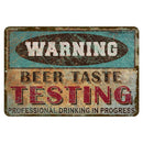 Vintage Metal Bar Sign - 12" x 18" - Warning - CUSTOMIZABLE