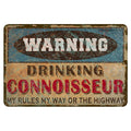 Vintage Metal Bar Sign - 12" x 18" - Warning - CUSTOMIZABLE